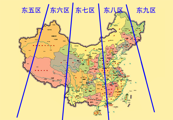 中国五个时区分布图图片
