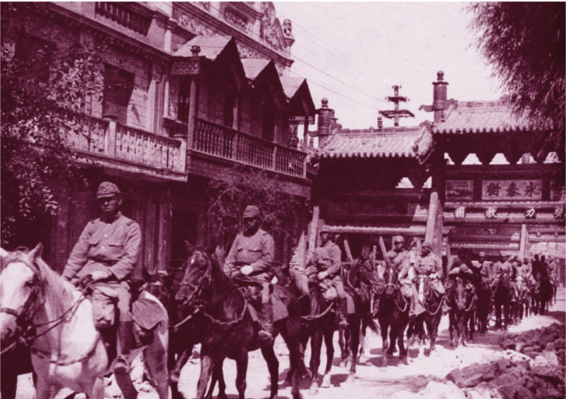 侵华老照片:图为日本鬼子占领大同,烧杀抢掠无恶不作!