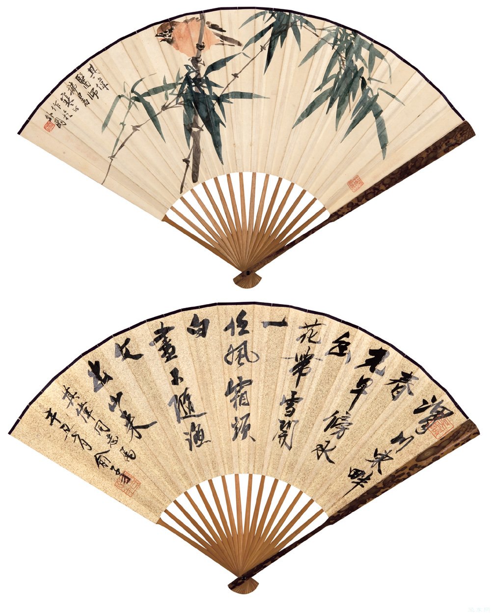 传世经典:动静自如绚烂多姿,江寒汀花鸟扇面画欣赏