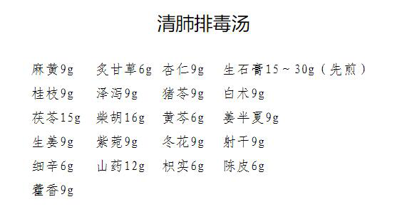 清肺排毒汤配方图片