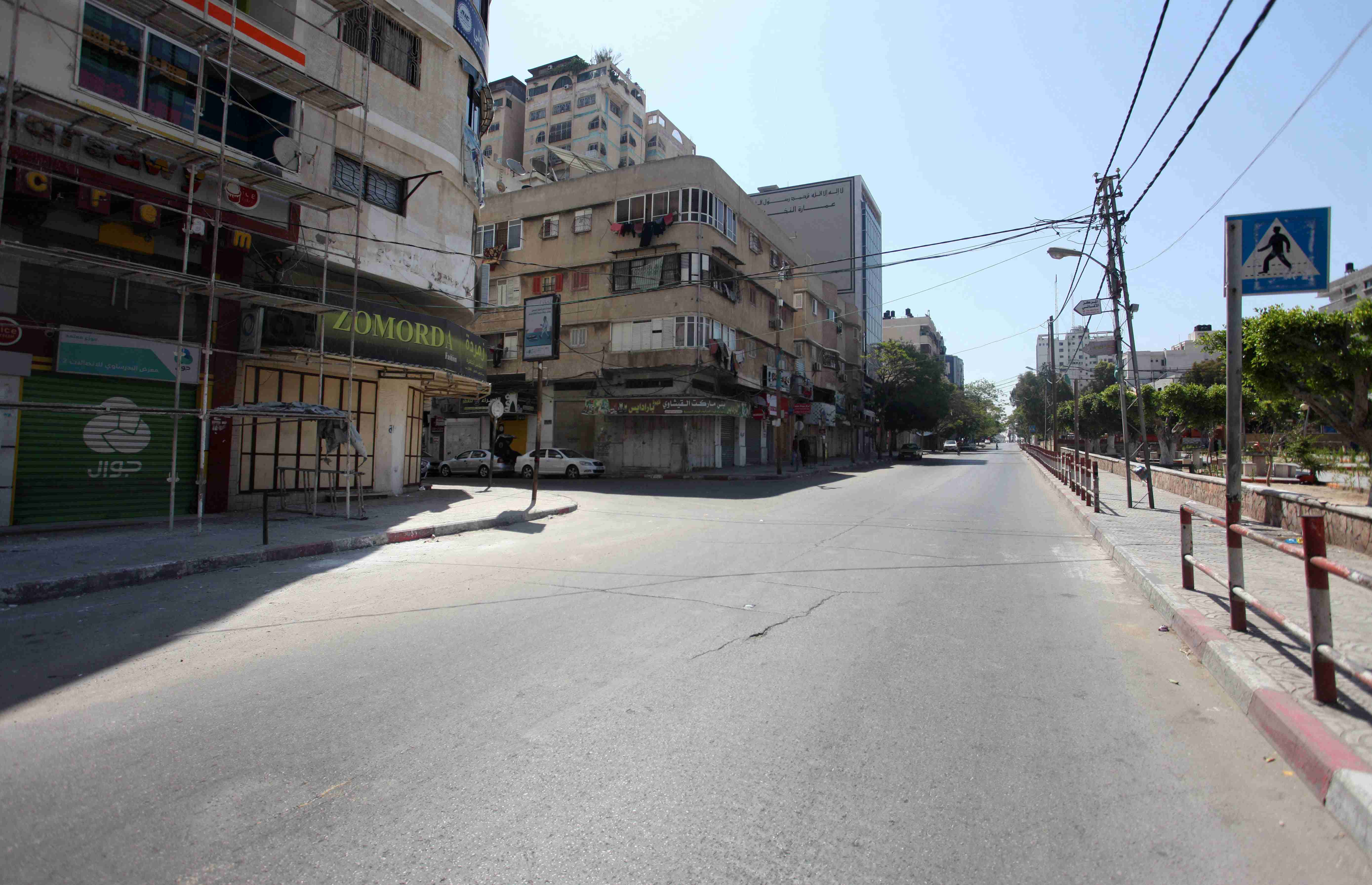 加沙巴勒斯坦店铺关门罢工 纪念第71个"灾难日"