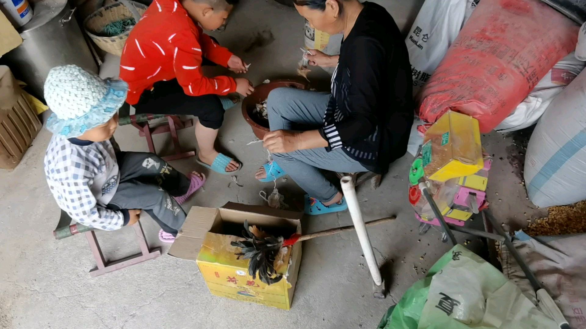 老妈原来是一个深藏不露高手,居然会做鸡毛掸子,看看如何做的
