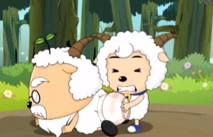 喜羊羊被累的口吐白沫,但是弹幕上面的话,很是佩服那些人的脑洞啊.