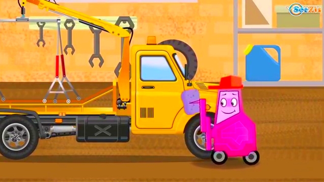 拖车汽车洗车与汽车服务冒险动画汽车和卡车卡通儿童卡通