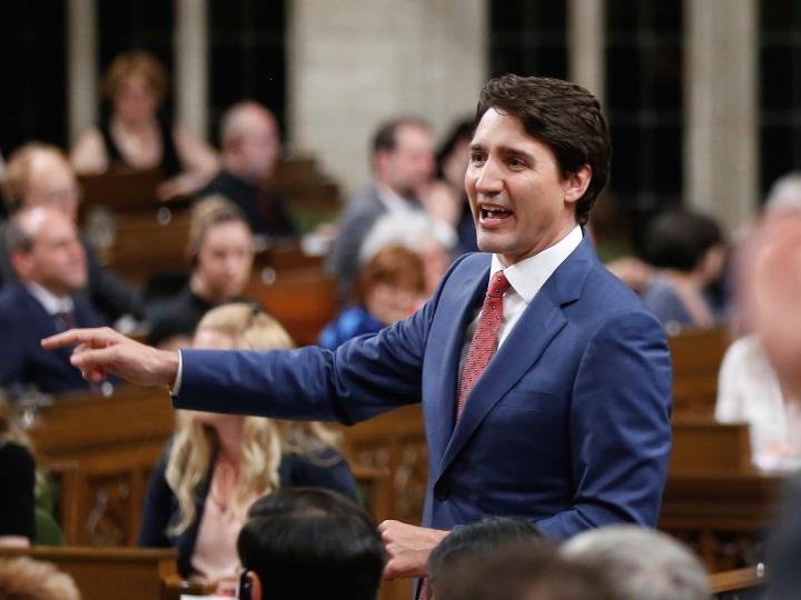 2018年5月9日,加拿大总理特鲁多在议会众议院发表讲话(新华/路透)
