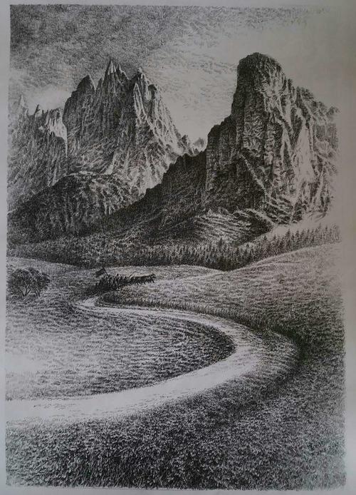 李正强2018年钢笔画照片