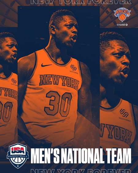 尼克斯官方晒兰德尔海报:确认参加美国男篮训练营