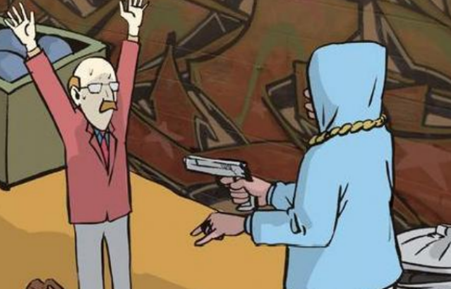 恶搞漫画:秀英文的抢劫犯!