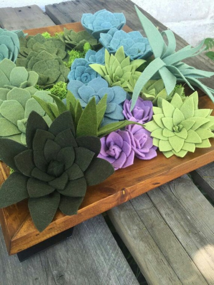 不织布小手工:又简单又好玩,用不织布diy的多肉太漂亮了