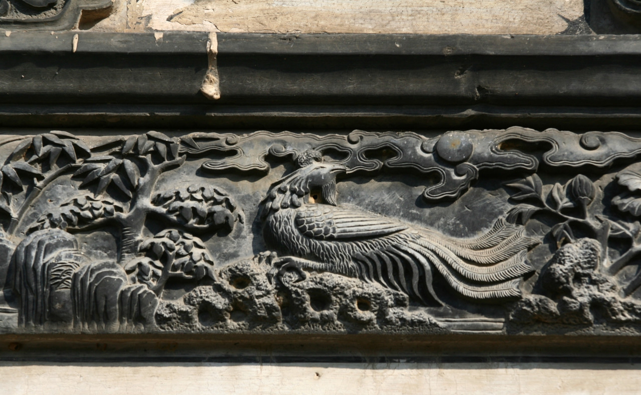 安徽省黟县西递叶村民间工匠,徽州石雕大师方如金雕刻的"兰亭序"石雕