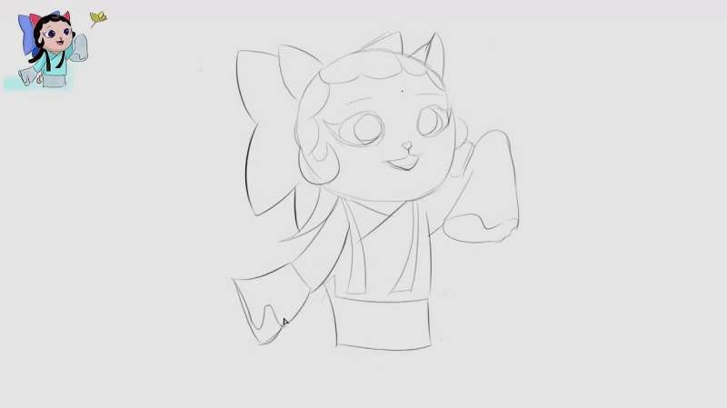 戏曲人物简笔画步骤小青q版卡通儿童简笔画