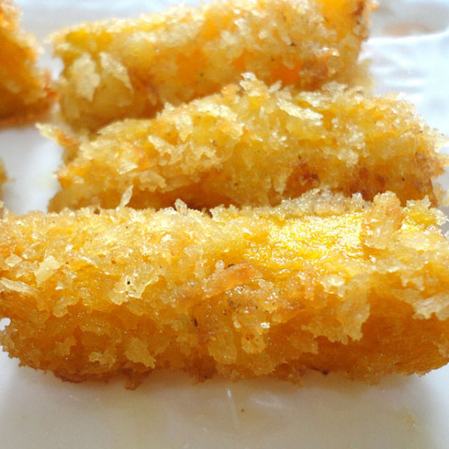 黄金南瓜条,酥脆美味,孩子们都超级爱吃