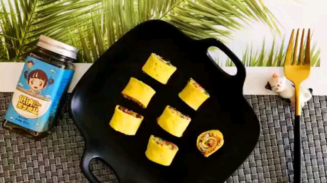 宝宝辅食鲜虾鸡蛋卷