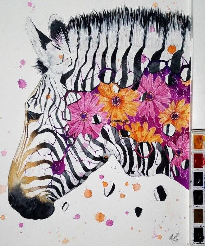 一组令人惊艳的动物水彩插画,带你走进色彩斑斓的动物世界