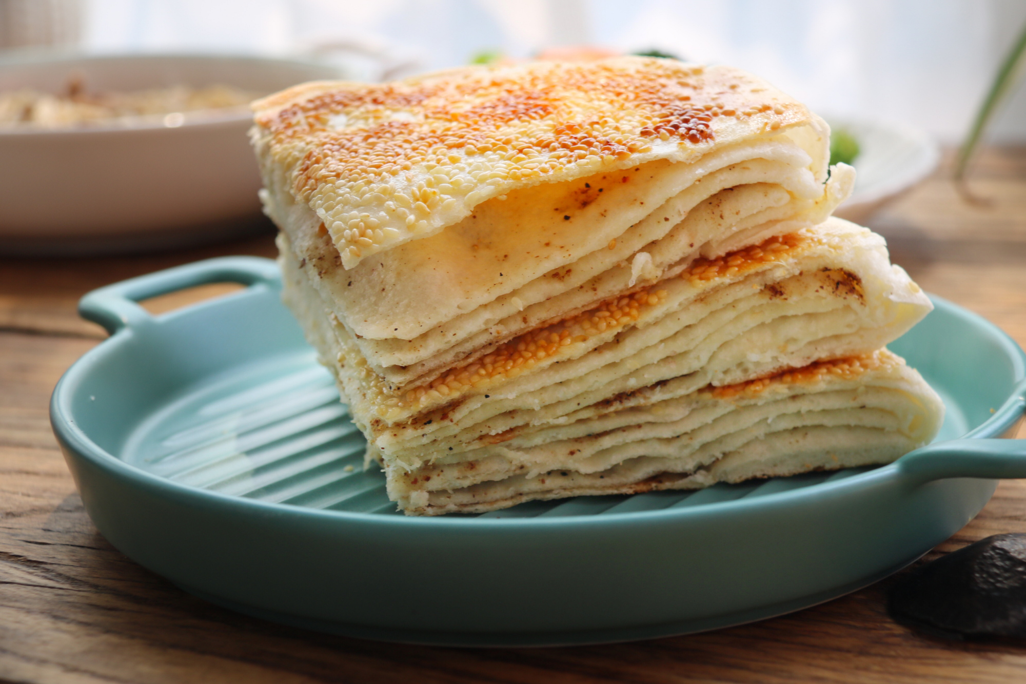 自从学会千层饼的做法,一天吃三次,包子馒头靠边站,1周10斤面