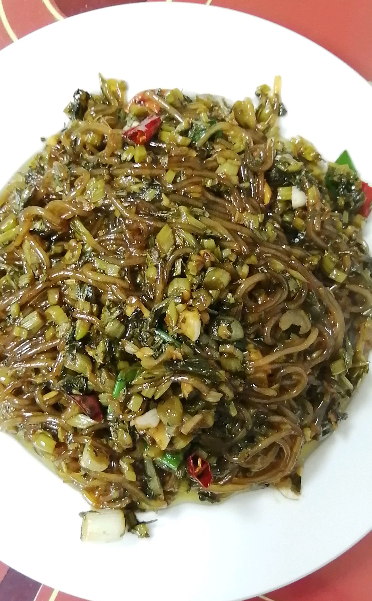 鄂西北土菜,酸菜炒粉条,油煎鱼块