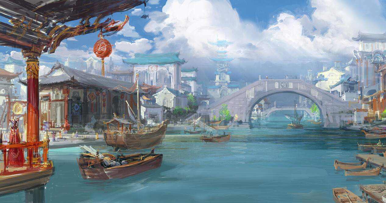 韩国场景绘画大佬一组超震撼的场景插画作品!颇有油画般的艺术感