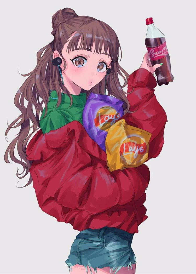 卡通人物绘画,时尚的潮流女生插画.涂口红的俏丽小护士.作者:najuco