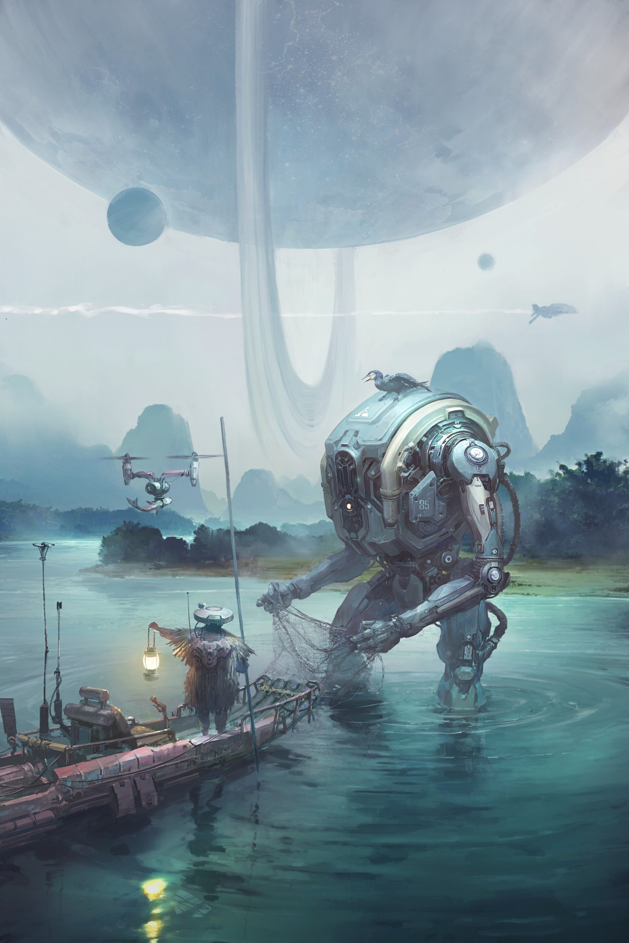 一组震撼的科幻场景插画欣赏!不仅具有视觉冲击力而且脑洞大开!