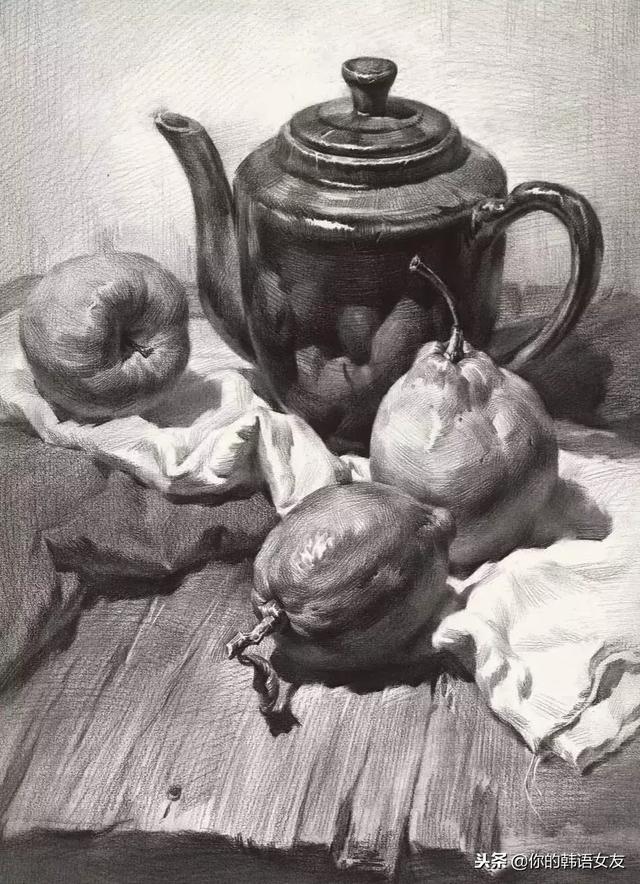素描临摹,结构素描和调子素描对比图!