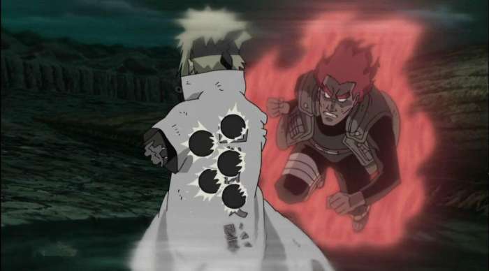 火影:一招干翻求道玉的六个忍者,水门拿到就跑,鸣人一脚踢飞!