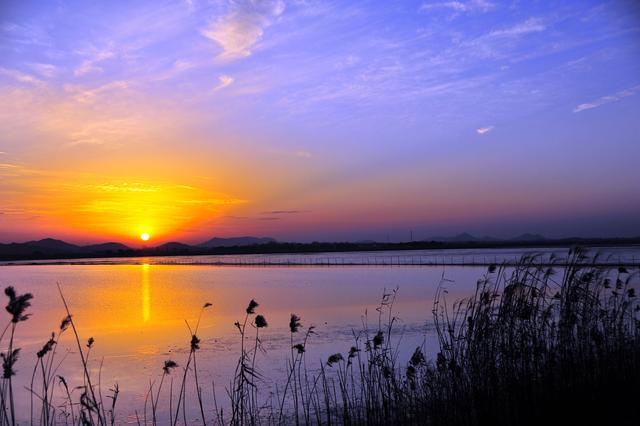 安徽庐江:黄陂湖落日美如画