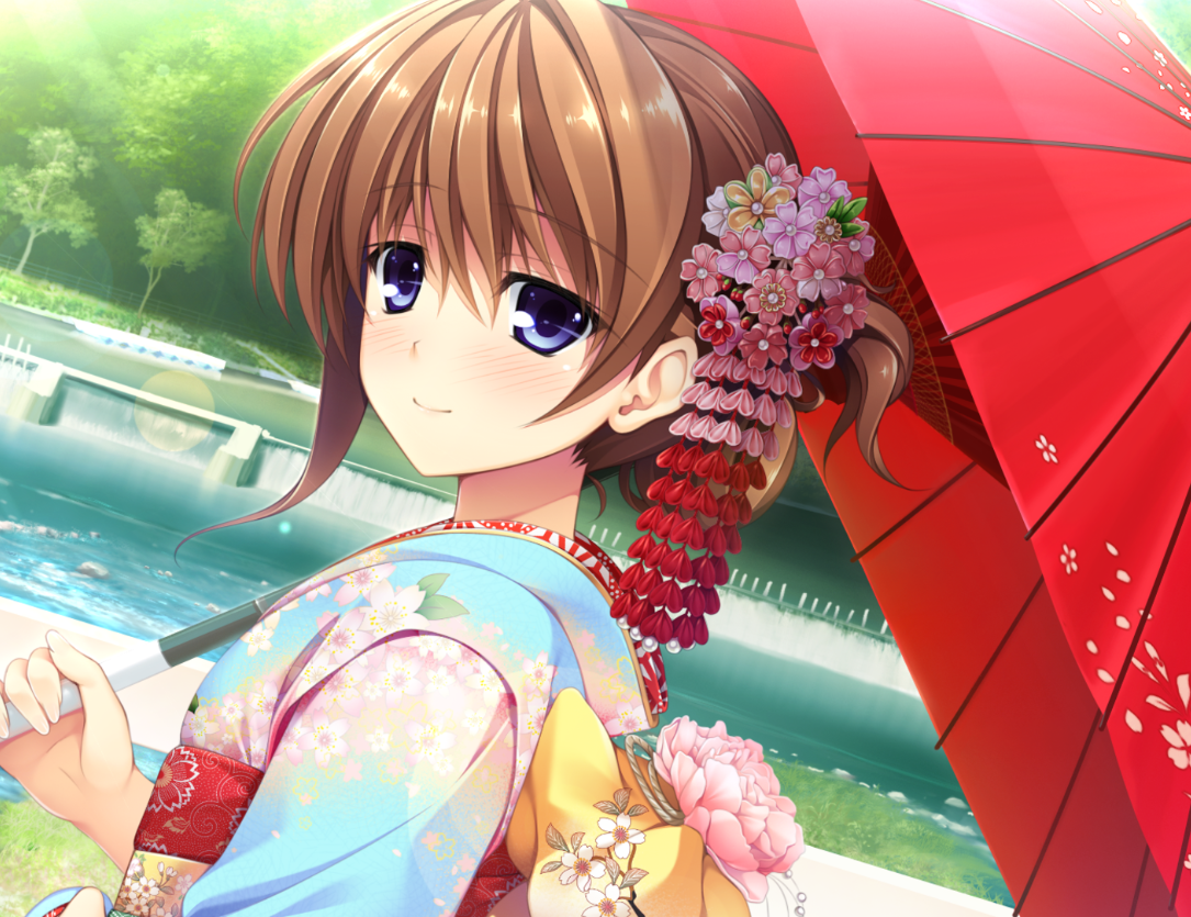 唯美和风壁纸:开心快乐,无忧无虑的青春美少女,真好!