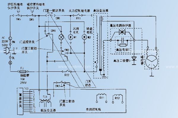 微波炉高压接线图图片