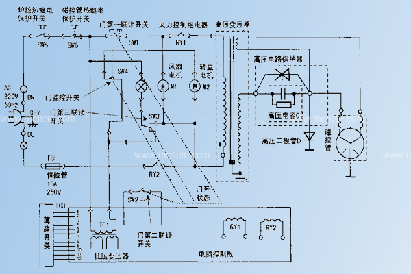 微波炉联动开关接线图图片