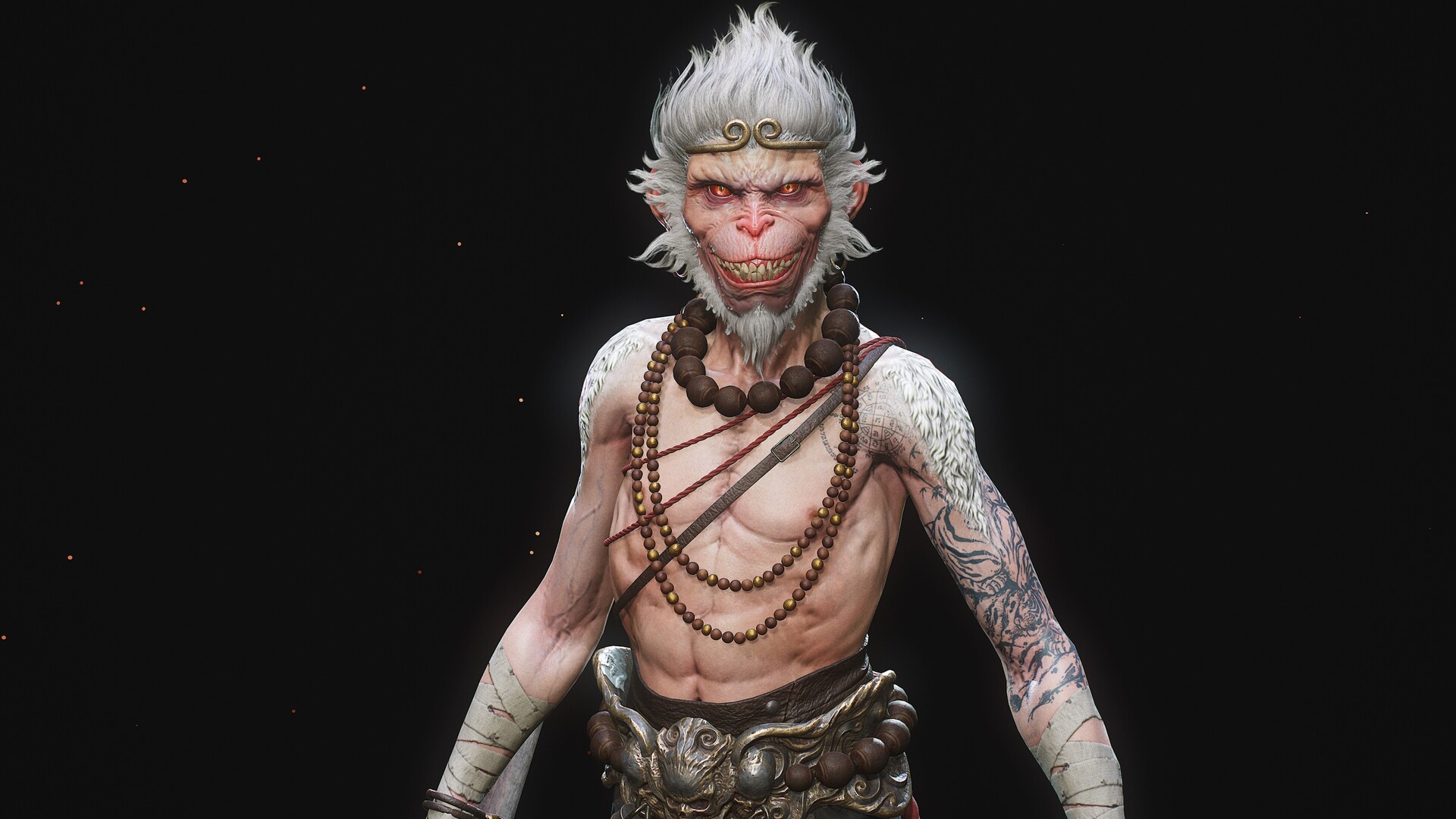 一组卡通孙悟空 3d建模渲染