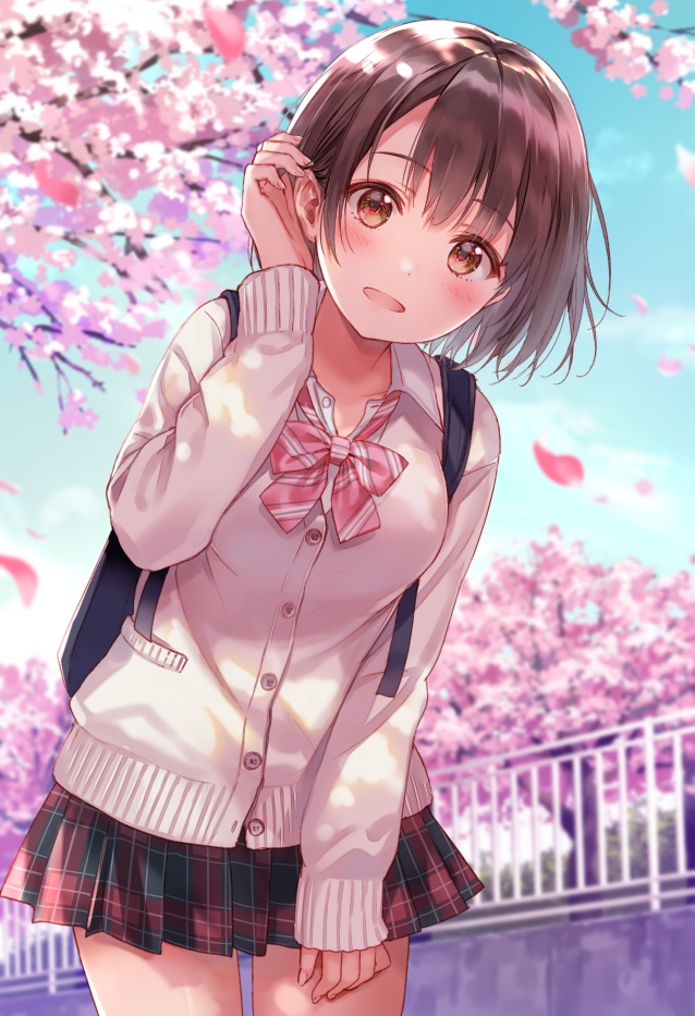 最美二次元美图:粉色与樱花交织,校园与制服邂逅