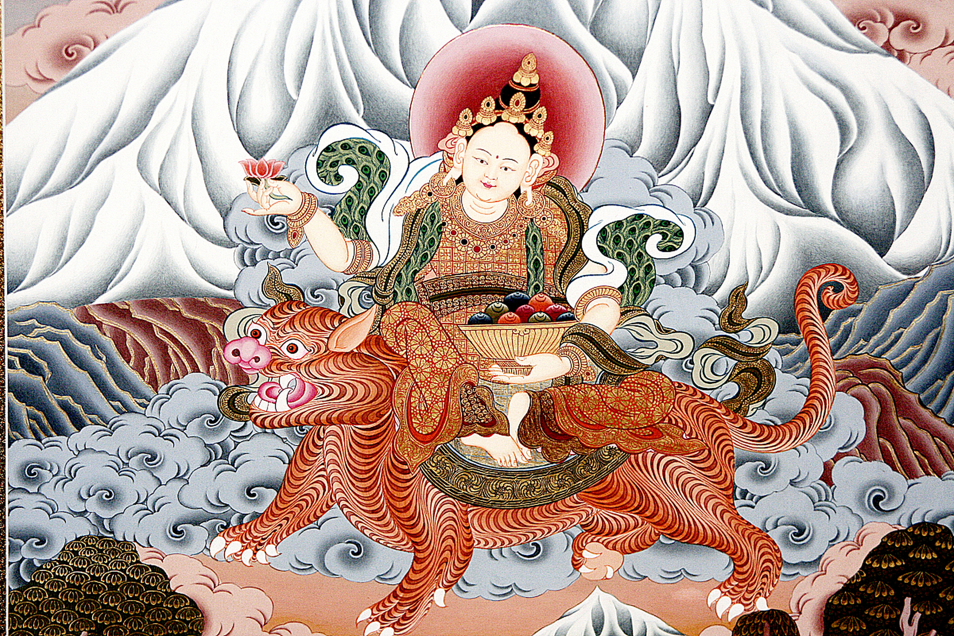莲花生大士是观世音菩萨和阿弥陀佛化身的象征,是藏传佛教的主要奠基