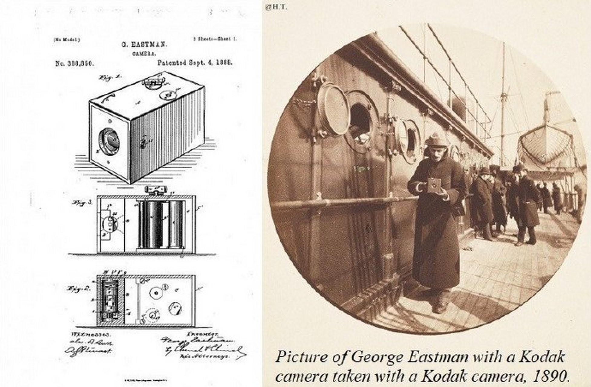1888年9月4日,发明家乔治·伊士曼获得了胶卷相机的专利并注册了柯达