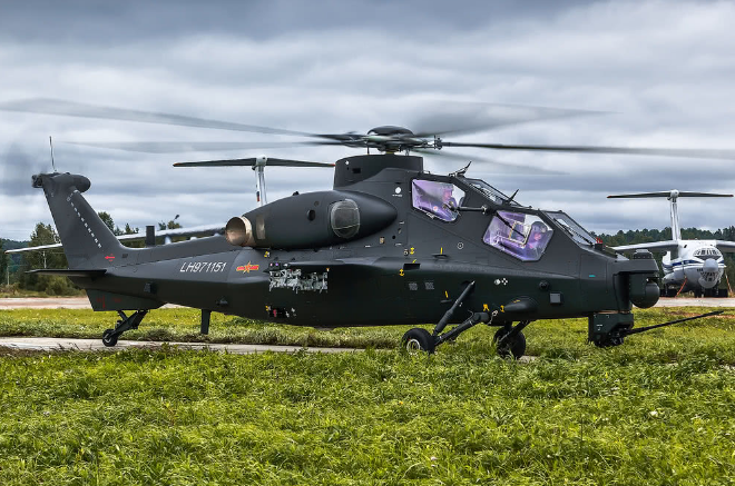 武直-10共有四个吊架,它可携带多达16枚红箭-10导弹,16枚天燕-90空空