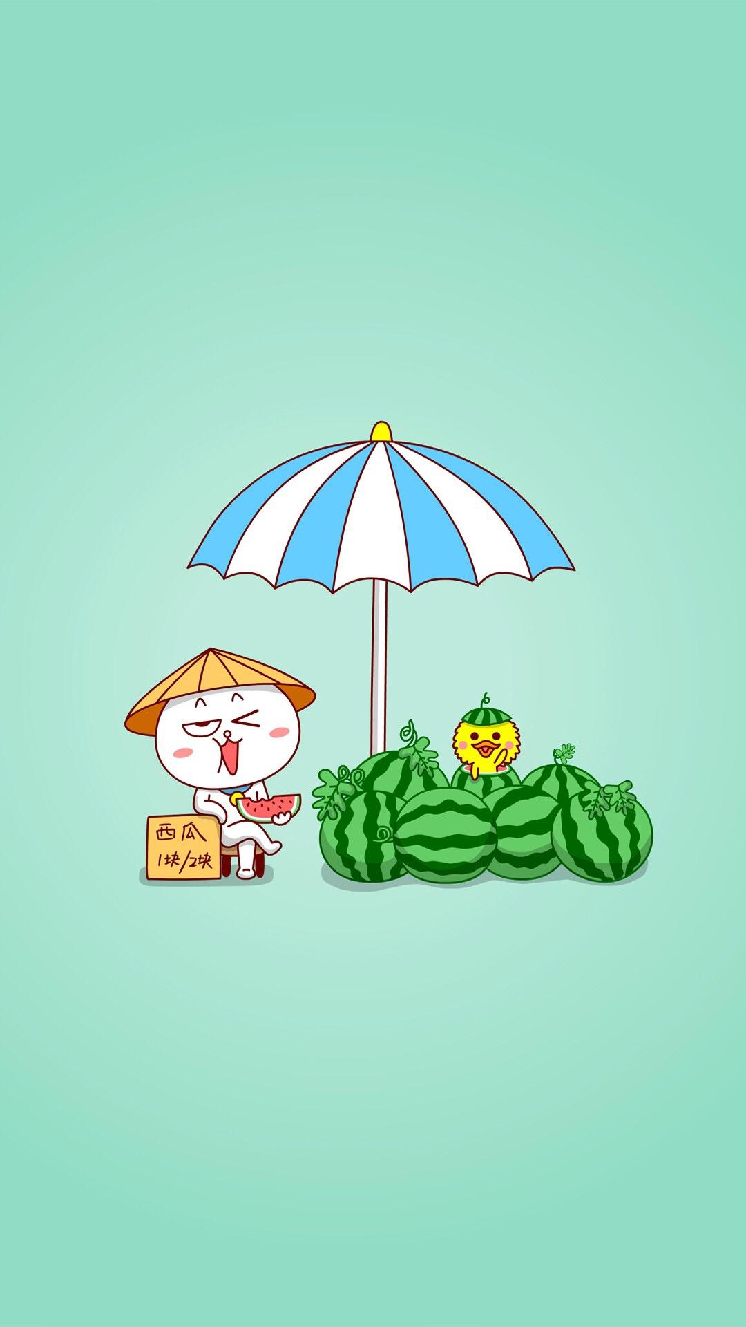 可爱卡通哈咪猫夏日游玩系列手机壁纸,分辨率1080x1920