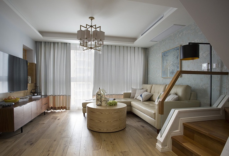 48平小户型清新简约北欧范风格复式设计