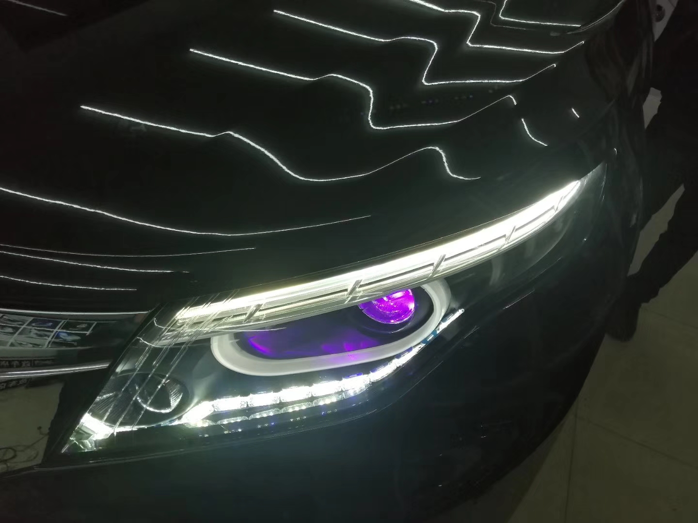 汉中技捷改灯:观致5大灯改装锐倍德