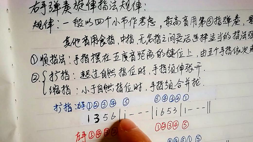 18和絃講解學習右手彈奏主旋律的指法安排規律運用零基礎學彈琴