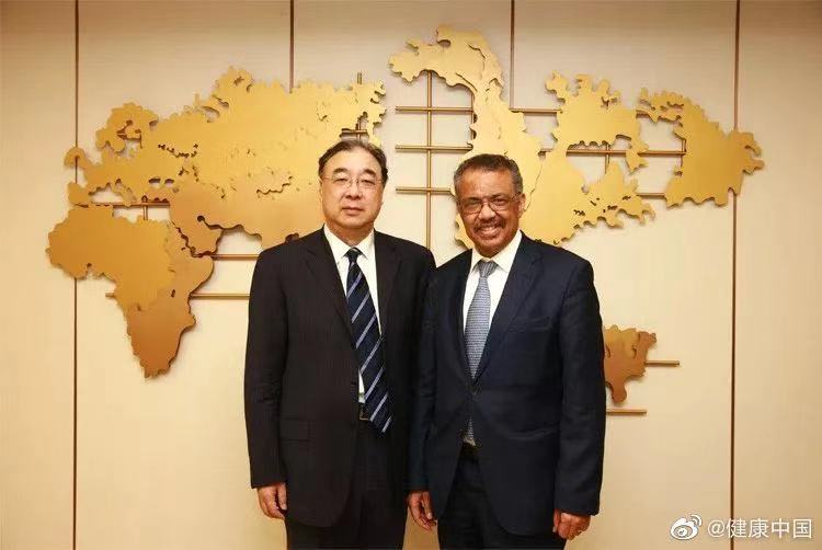 国家卫健委主任马晓伟会见世界卫生组织总干事谭德塞