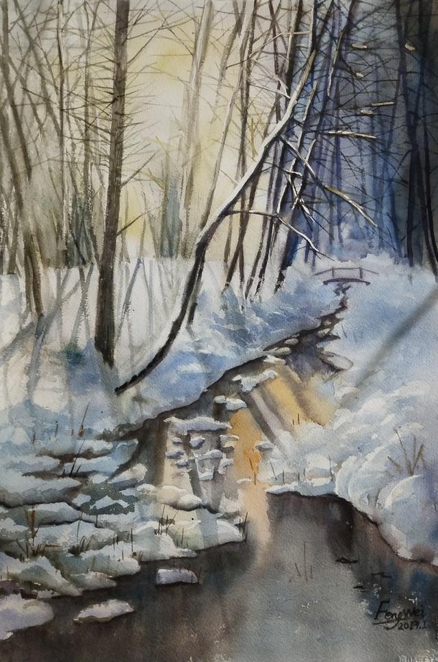 陕西礼泉乡党冯伟绘画作品展