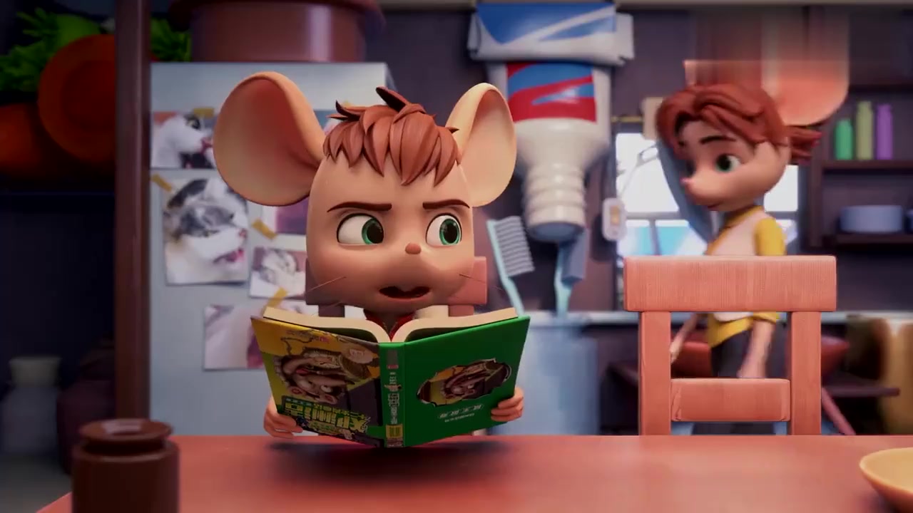 爱动漫:舒克正在试验直升机,发现妈妈回来了立马跑回了屋子里