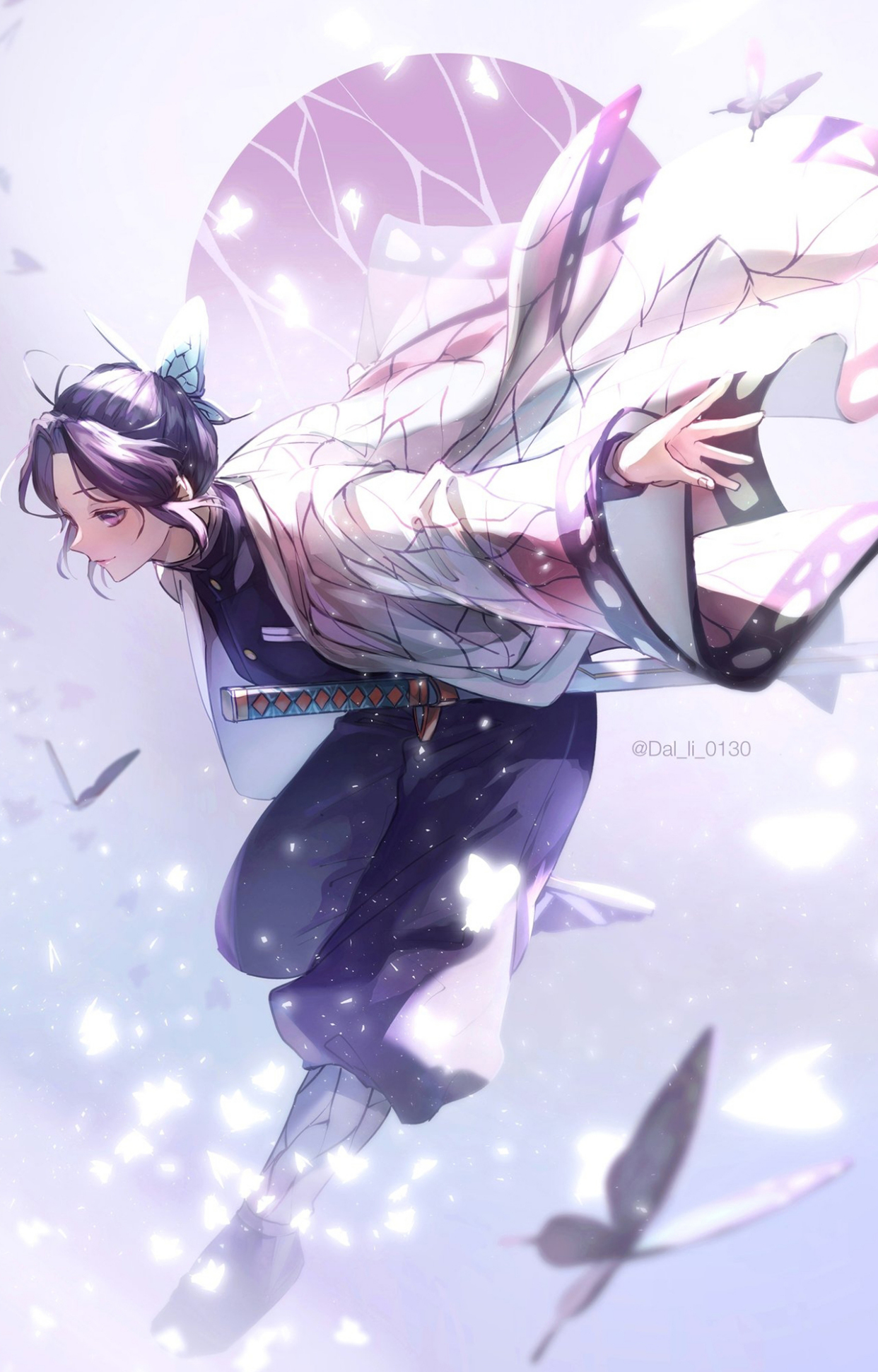 鬼灭之刃蝴蝶忍手机壁纸分享,这些插画充分说明她是剧中颜值担当