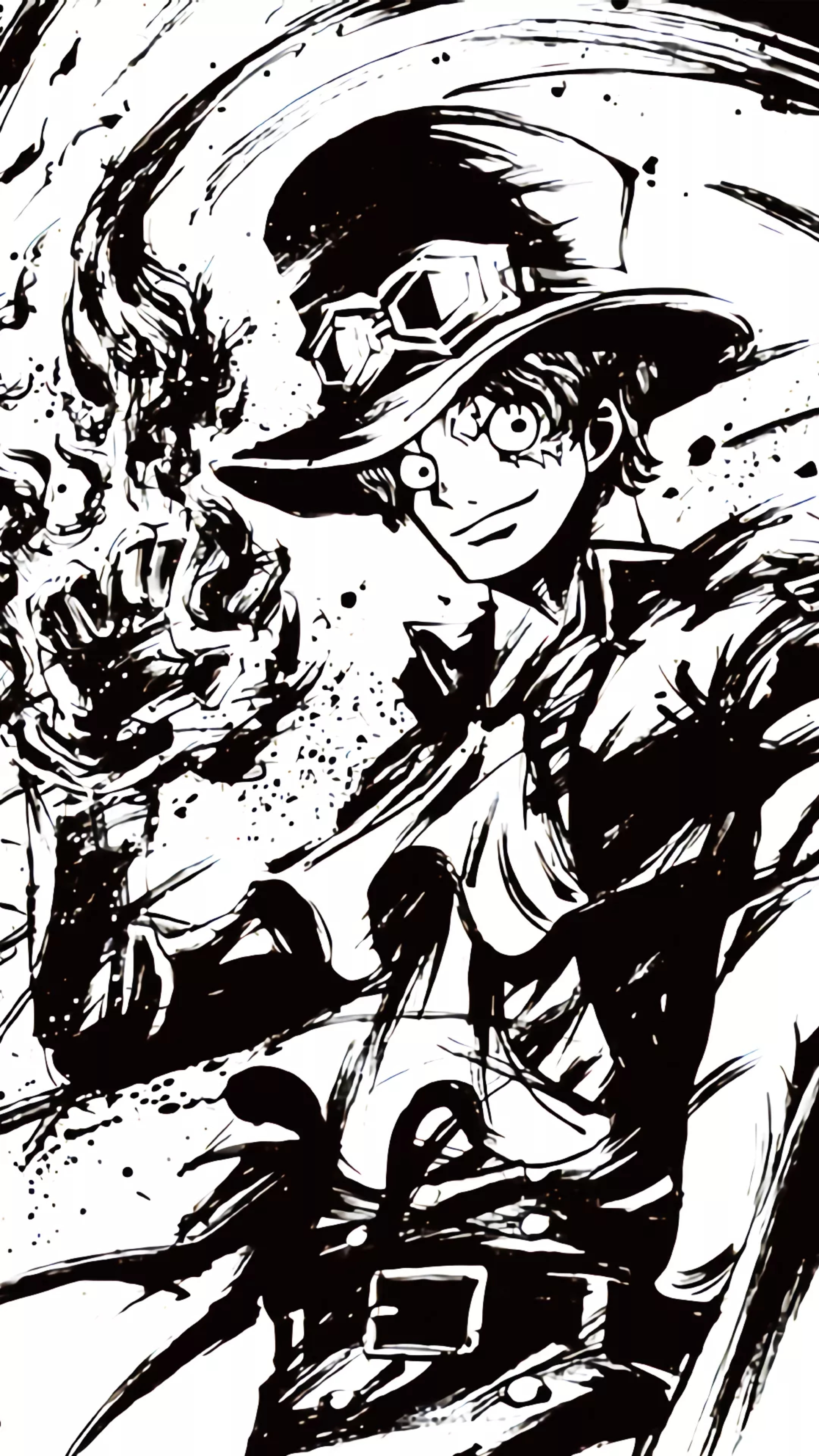 水墨主题海贼王高清壁纸,亮爆你的手机屏幕