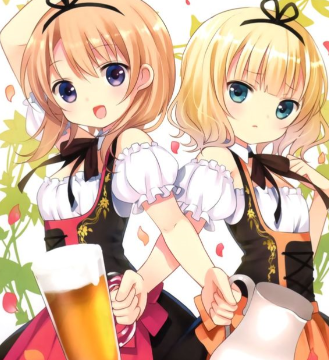 动漫手绘画:打扮简朴,相亲相爱的好闺蜜.