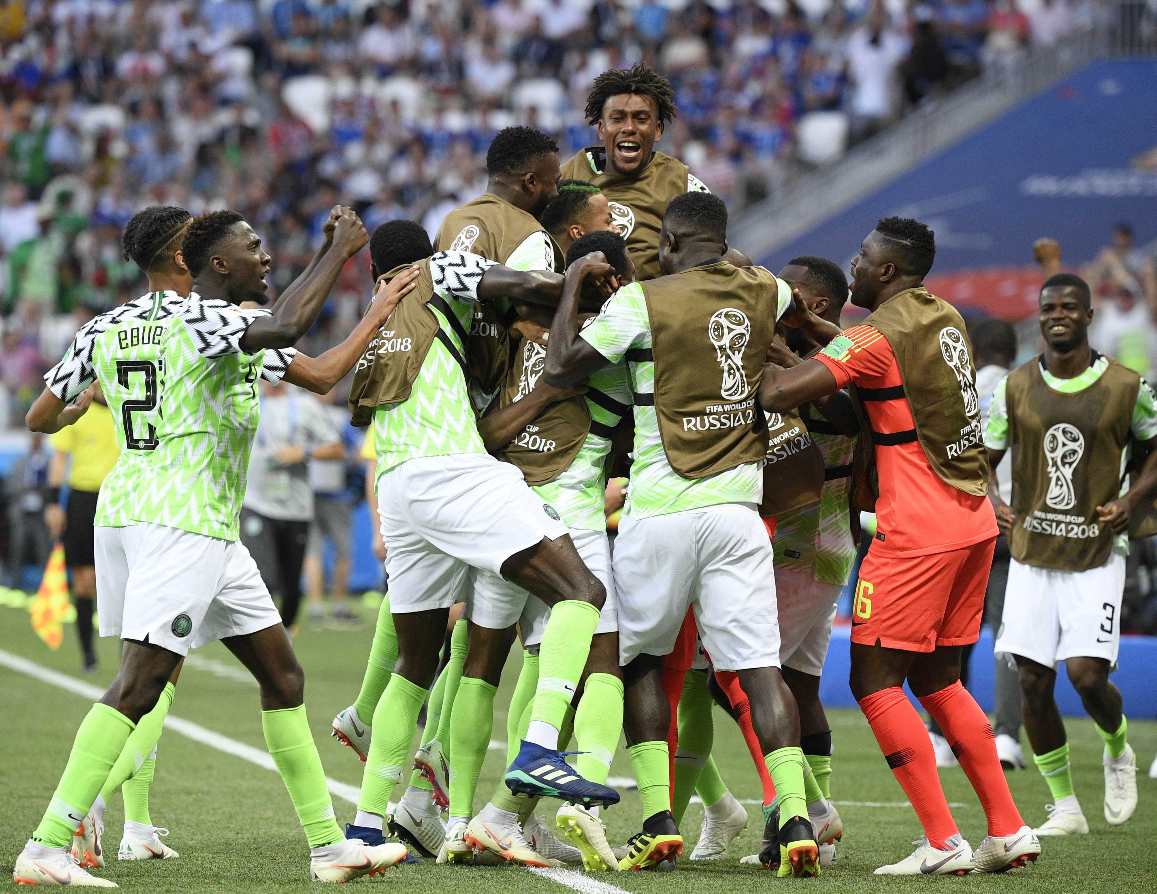 足球——d组:尼日利亚队穆萨破门(16)