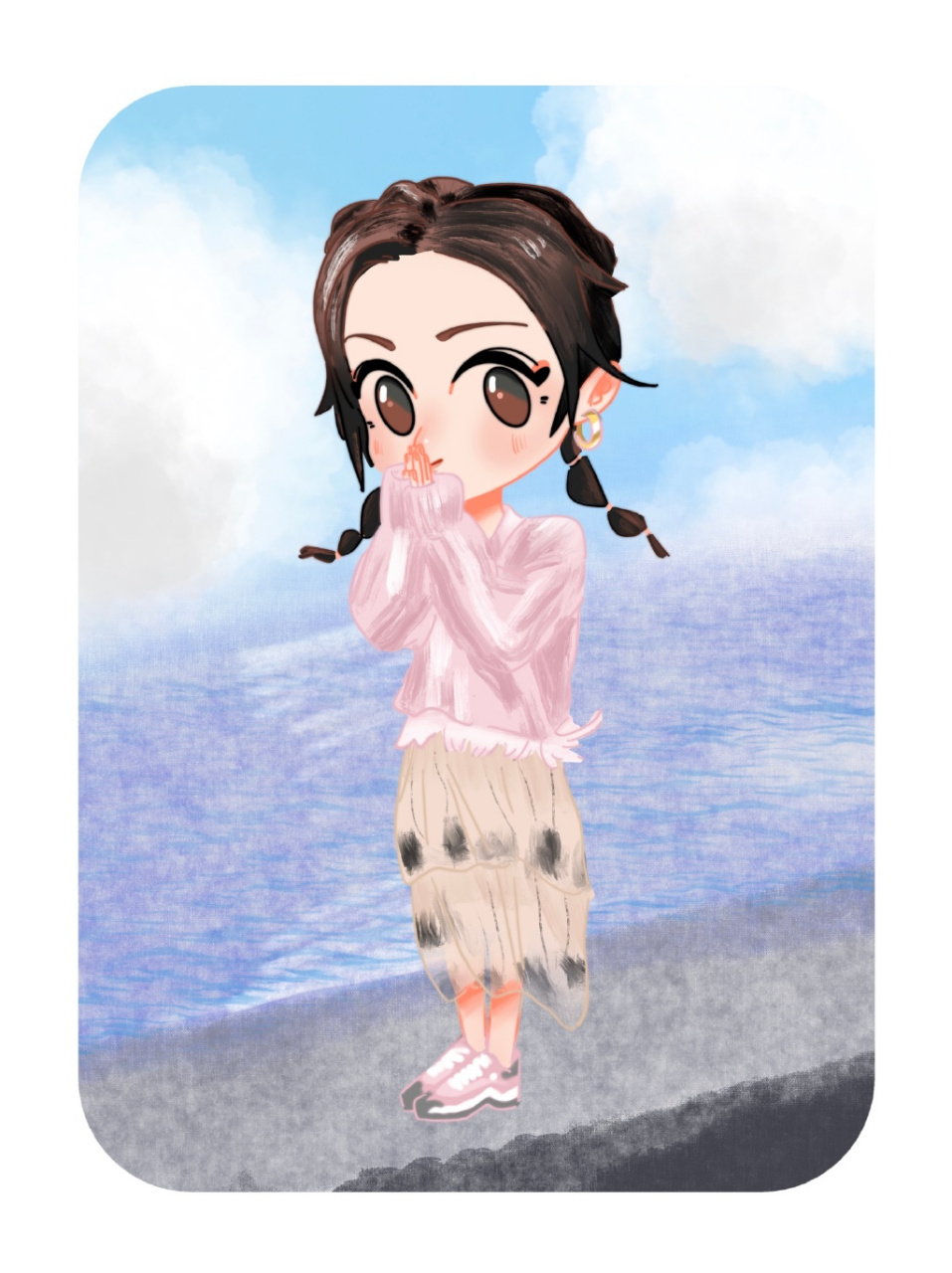 谢娜在《妻子的浪漫旅行3》中的造型,做成了卡通的人物形象,俏皮可爱