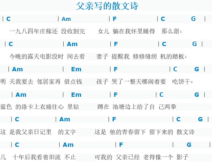 一首每次听到都会鼻酸的歌曲《父亲写的散文诗》钢琴弹唱教学