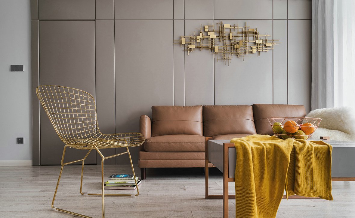 浅色皮质背景墙彰显舒适低调的家居环境