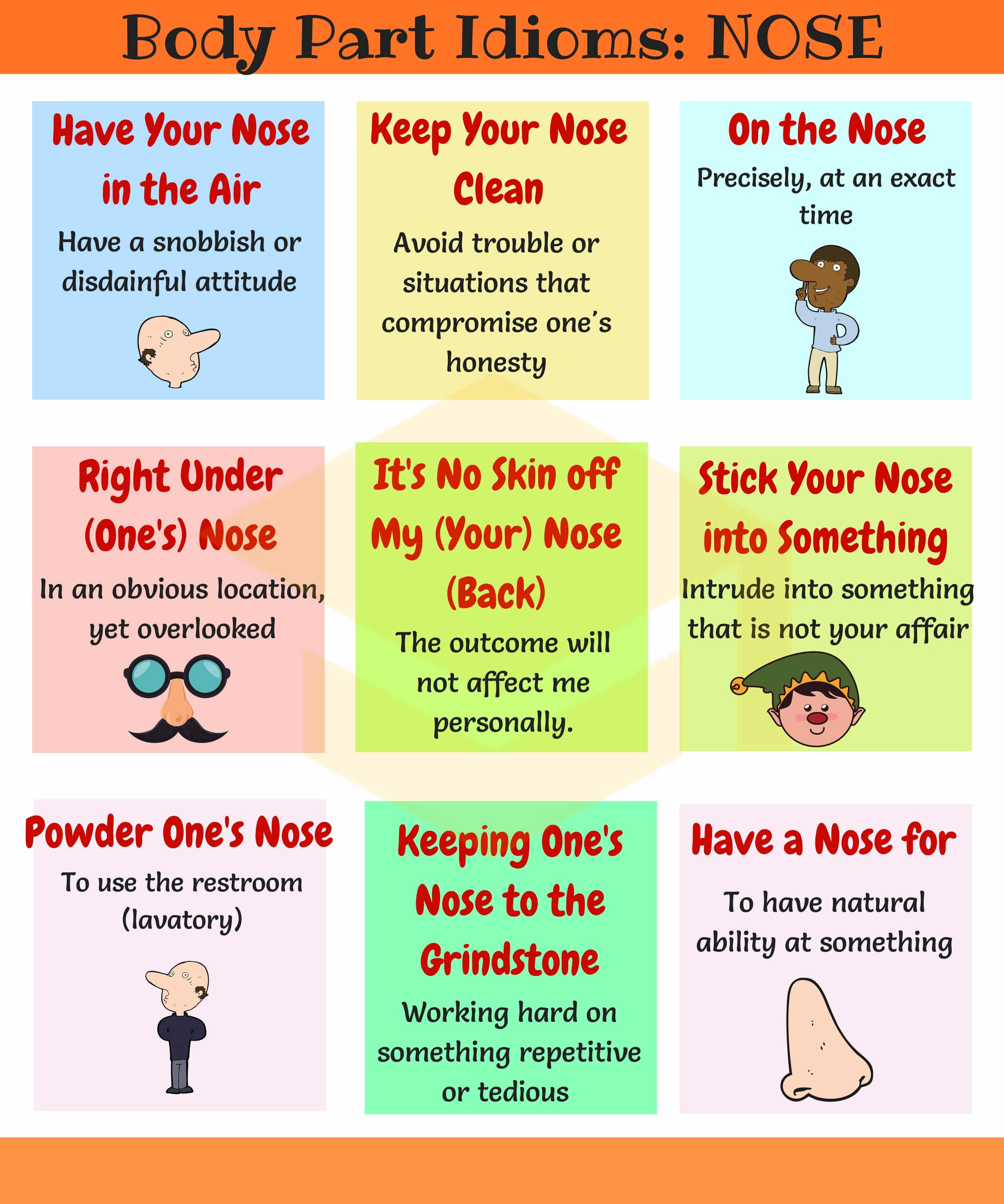 common idioms with nose   image 常见的鼻子成语