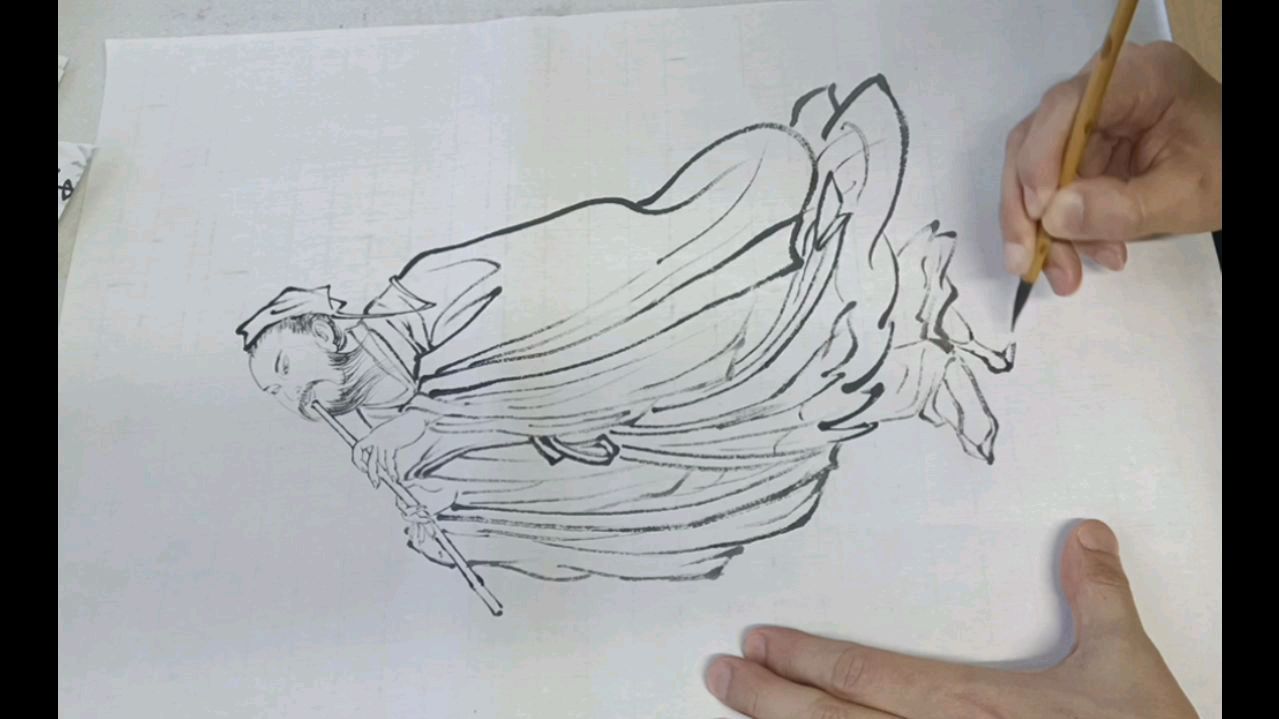 画传统人物画,线条和造型都很重要,骨法用笔是精髓